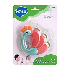 Jucarie bebelus Hola Toys Set de zornăitoare „Orchestra de animale”, 5 modele E318B