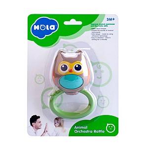 Jucarie bebelus Hola Toys Set de zornăitoare „Orchestra de animale”, 5 modele E318B