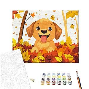 Tablou pe numere BrushMe Cățel fericit 30*40 сm (fără cutie) KBS0173FC