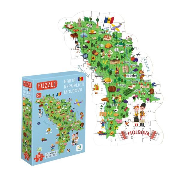Puzzle Dodo „Harta Moldovei”, 100 piese (300634)