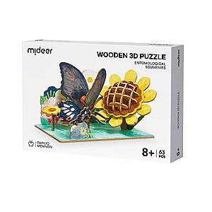 3D Puzzle Mideer „Fluture”, 63 elem. (MD1347)