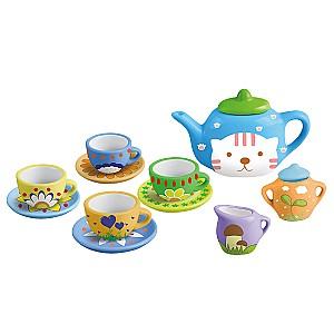 Set de bucatarie pentru papusi Essa Toys „Serviciu de ceai din ceramică” (555-DIY001)