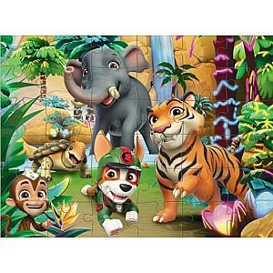 Puzzle Dodo „Aventuri în Junglă, 2 în 1”, seria Patrula cățelușilor, 60 elem. (200572)