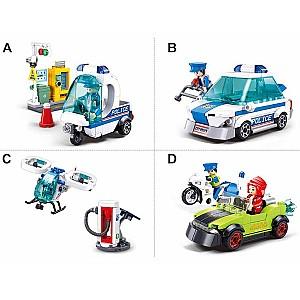 Constructor Sluban ”Poliția de patrulare”, 4 modele, de la 97 pînă la 135 elem. (B1217)