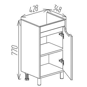 Dulap sub lavoar Bayro Venus Neon 450 Alb Structurat