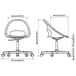 Fotoliu de birou IKEA Loberget/Malskar rotativ Alb/Negru