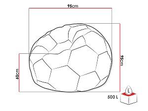 Fotoliu puf Mirjan24 Sylwin/Ksante 500L White/Black