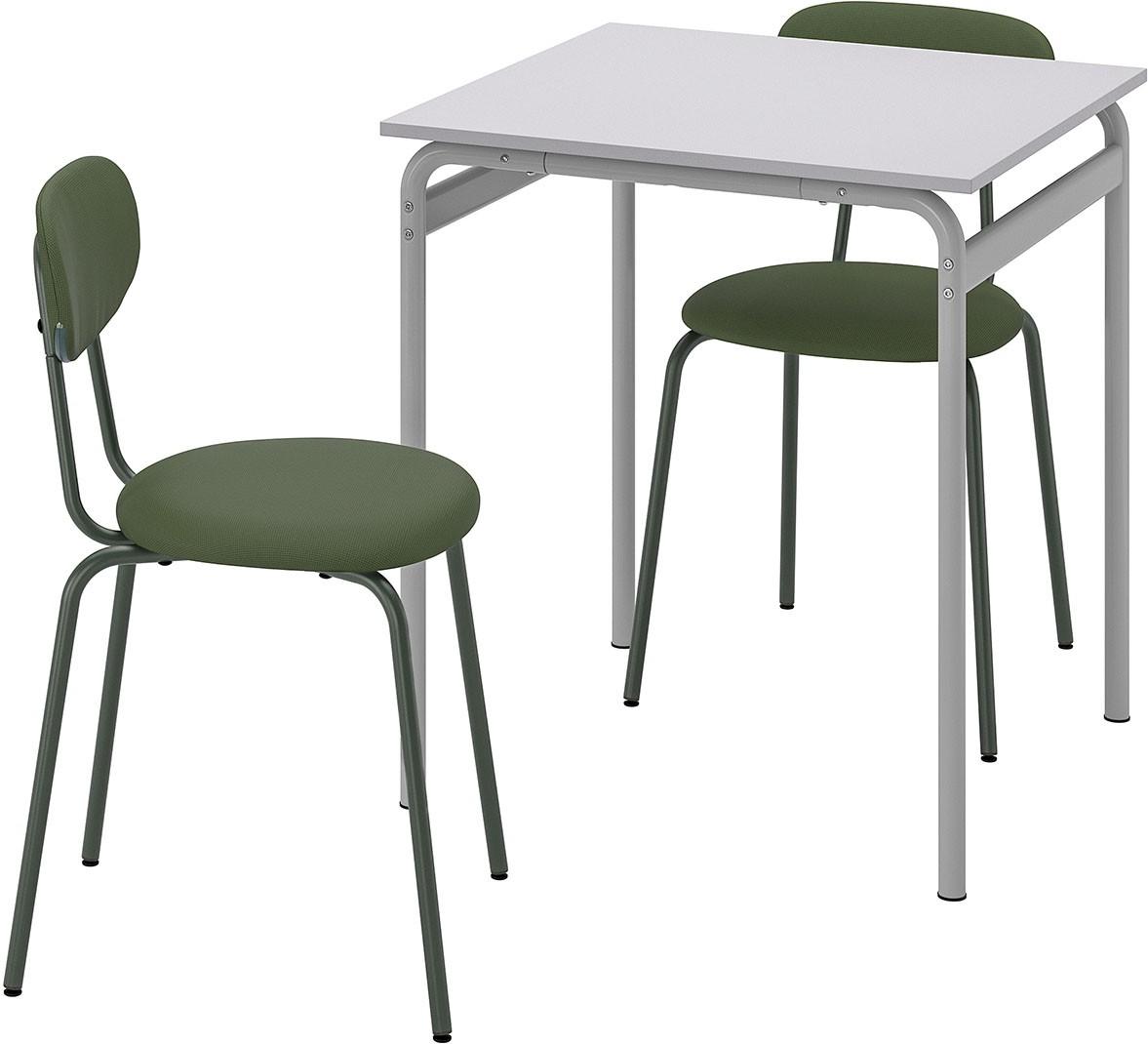 Set de masa si scaune IKEA Grasala/Ostano/Remmarn 67cm 1+2 Gri/Verde Inchis