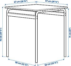 Set de masa si scaune IKEA Grasala/Ostano/Remmarn 67cm 1+2 Gri/Verde Inchis