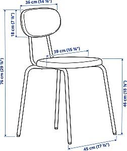 Set de masa si scaune IKEA Grasala/Ostano/Remmarn 67cm 1+2 Gri/Verde Inchis