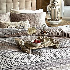 Albituri de pat Riviera Maison Twill Weave Brown