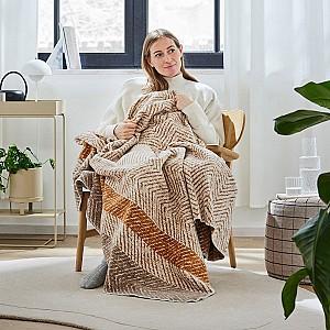 Pled IBENA Jacquard Blanket Bafia Beige