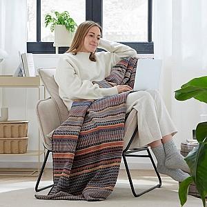 Pled IBENA Jacquard Blanket Guntur Beige/Blue