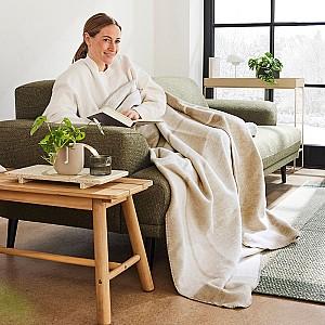 Pled IBENA Jacquard Blanket Colorado Beige