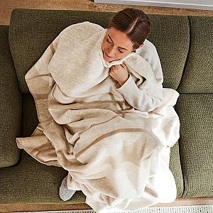 Pled IBENA Jacquard Blanket Colorado Beige