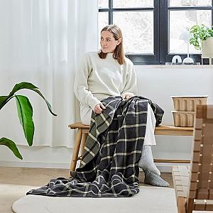 Pled IBENA Jacquard Blanket Tramore Grey/Green