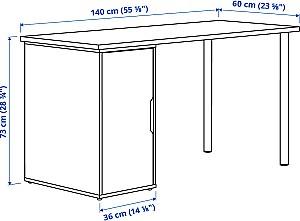 Masa pentru calculator IKEA Mittcirkel/Alex 1 usa 140x60 Aspect Pin/Alb