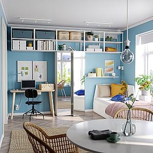 Dulap IKEA Platsa 2 usi/oglinda 320x42x241 Alb/Straumen