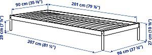 Pat IKEA Vevelstad 3 tablii 90x200 Alb/Tolkning Ratan