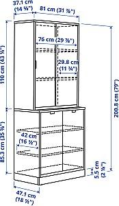 Dulap IKEA Tonstad usi glisante 81x47x201 Alb