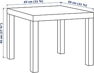 Masuta de cafea, reviste IKEA Lack 55x55 Alb