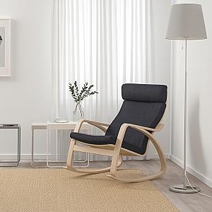 Fotoliu IKEA Poang/Hillared Furnir Stejar Alb/Antracit