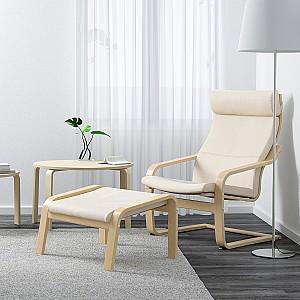 Fotoliu IKEA Poang Furnir Mesteacan/Alb