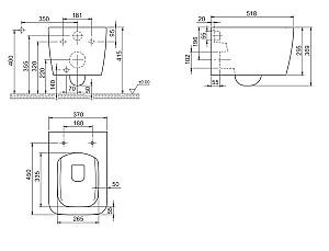 Vas WC CeraStyle Hera No-rim Turkuaz