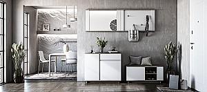 Comoda MG-Plus Concept 2D1S Stejar Kraft Gri/Nimfeya Alb