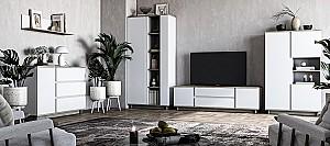 Tumba pentru televizor MG-Plus Concept 2D2S Stejar Kraft Gri/Nimfeya Alb