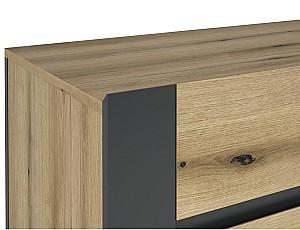 Tumba pentru televizor MG-Plus Combo 140 Grafit(Gri)/Stejar Evoke(Maro)