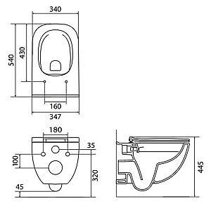 Vas WC Roca Palo/Alegra Rimless A346137000/A346139000