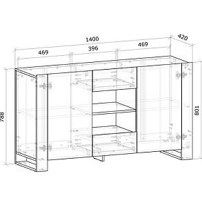 Comoda MG-Plus Combo 140 Grafit(Gri)/Stejar Evoke(Maro)
