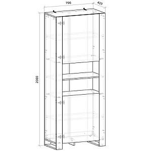 Dulap MG-Plus Combo C O8 80 Grafit(Gri)/Stejar Evoke(Maro)