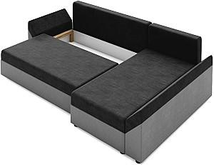 Canapea coltar Space Meble Dante L Mikrofaza 27/Mikrofaza 15 (Gray/Black)