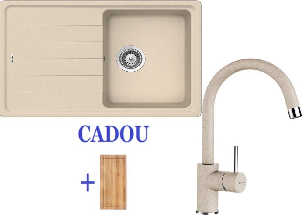 Chiuveta de bucatarie SCHOCK Set D-100S Sabbia + Plutos Sabbia + Gift Board