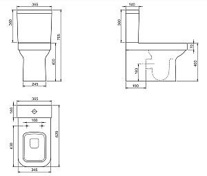 Vas WC CeraStyle Noura BTW Slim Turkuaz
