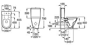 Vas WC Roca Gap Round Rimless A3420N8000