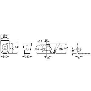 Vas WC Roca Gap Rimless (347737000)