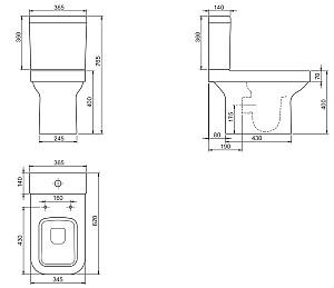 Vas WC CeraStyle Noura Slim Turkuaz