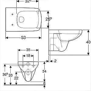 Vas WC GEBERIT SELNOVA SQUARE+capac softclos