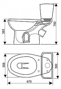 Vas WC Sanita Lux Vas WC ELISSA Econom
