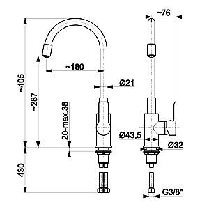 Robinet bucatarie Armatura Rumba 180 (115342)