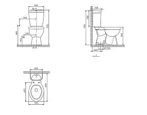 Vas WC CeraStyle Lila S-Type Turkuaz