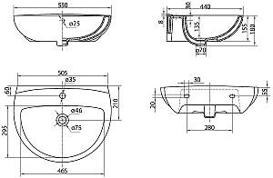 Lavoar baie KOLO Freja 55cm (11219)