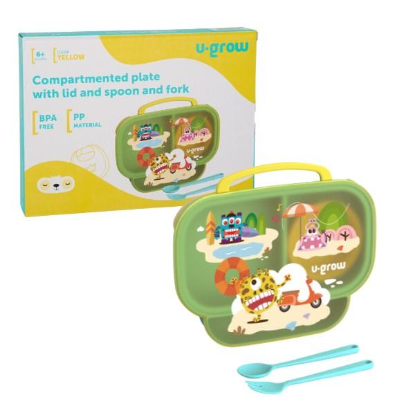Set de recipiente alimentare U-Grow compartimentată 3in1