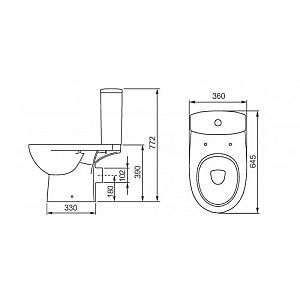 Vas WC KOLO +Rezervoar STATUS 3/6 l soft close Click2Clean+capac oblic