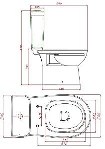 Vas WC Keramin Albano R Fără ramă (cu scaun dur)