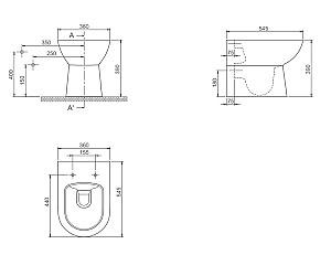 Vas WC CeraStyle Bella BTW Slim Turkuaz