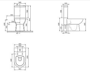 Vas WC CeraStyle Bella BTW Turkuaz